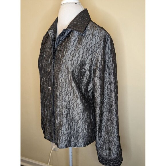 Erin by Erin London lightweight silver gunmetal jacket, size Large - Picture 2 of 9
